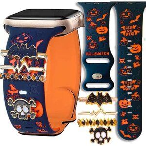 NEW Engraved Apple Watch Band with Halloween Charms